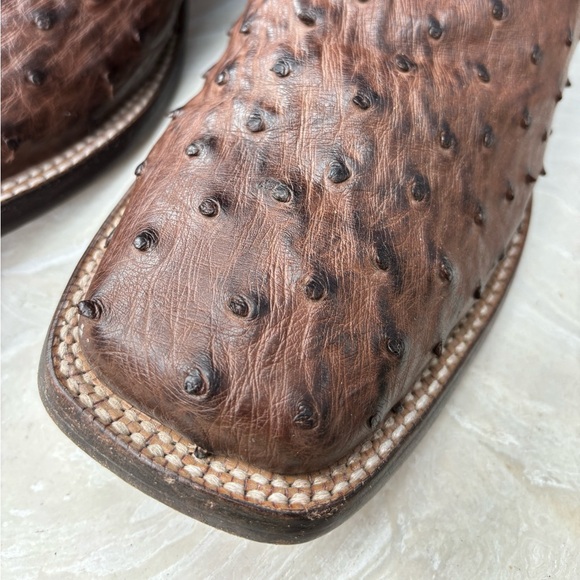 Men’s Ariat Gallup  Western Boots color Mocha Full Quill Ostrich Size 13D - Picture 12 of 16
